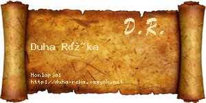 Duha Réka névjegykártya